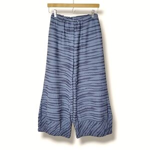 IC Collection Lagenlook Wide-Leg Pants L Layered Texture Elastic Waist Crop